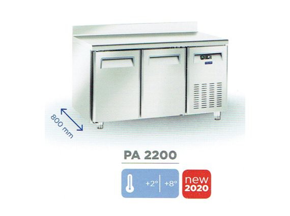 Tavolo refrigerato PA2200 pasticceria inox, positivo + 2/+8°.